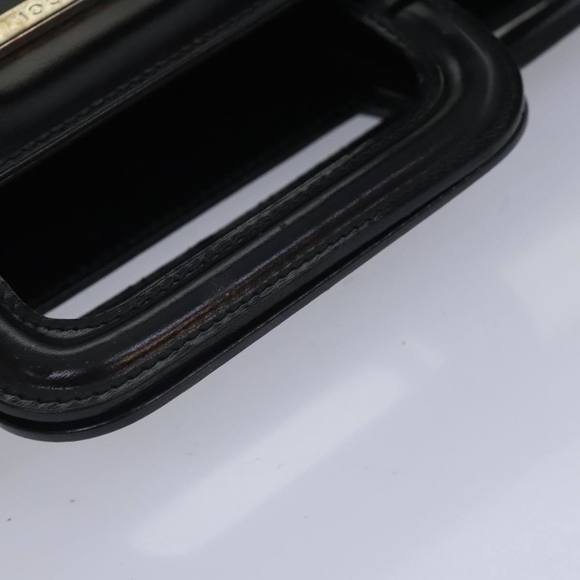 GUCCI Hand Bag Vinyl Leather Clear Black Silver 000 2058 0548 5 Auth 90596 - Picture 7 of 16